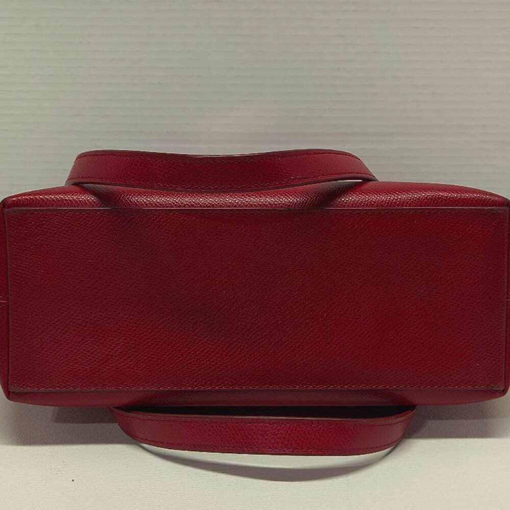 Coach Leather City Tote Bag Red City Zip Carry All Cross Grain Please Read - Picture 9 of 14